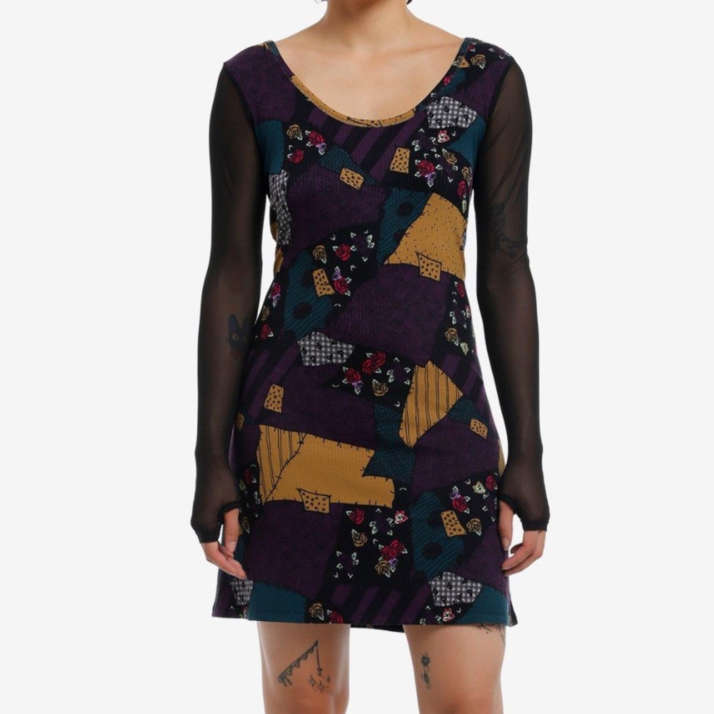 Nightmare Before Christmas Sally Mesh Patchwork Dress Hot Topic Halloween Disney